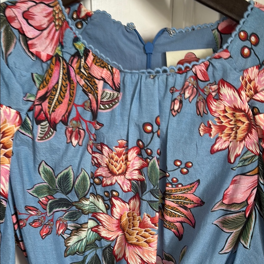 Farm Rio Puff Sleeve Belted Mini Sundress - Picture 5 of 11